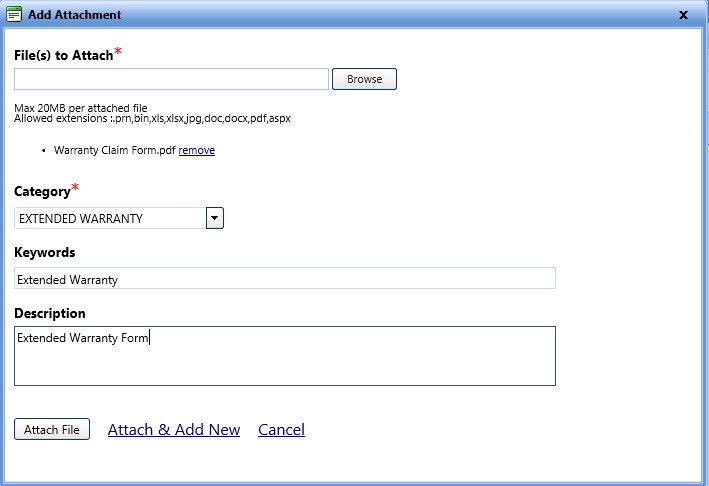 Add attachment