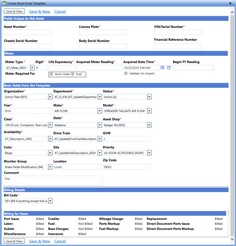 Create an asset from template