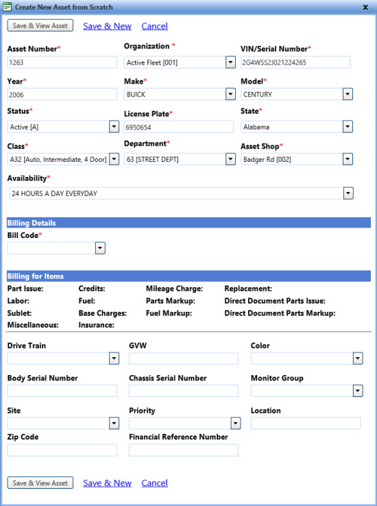 Create asset from scratch