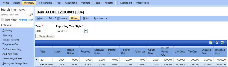 History tab