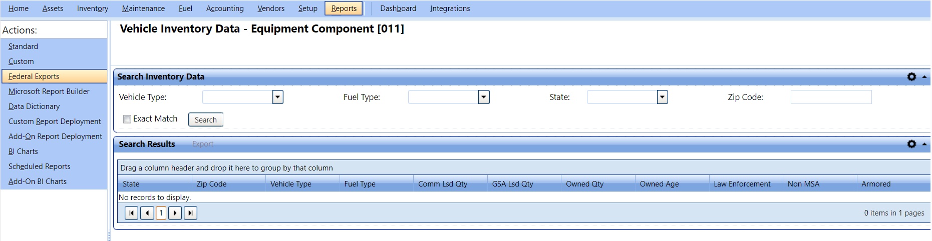 Search inventory data